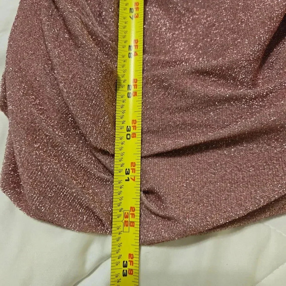 Jump Size Large metallic party bodycon dress with ruched sides in Rose color NWT - Picture 6 of 9